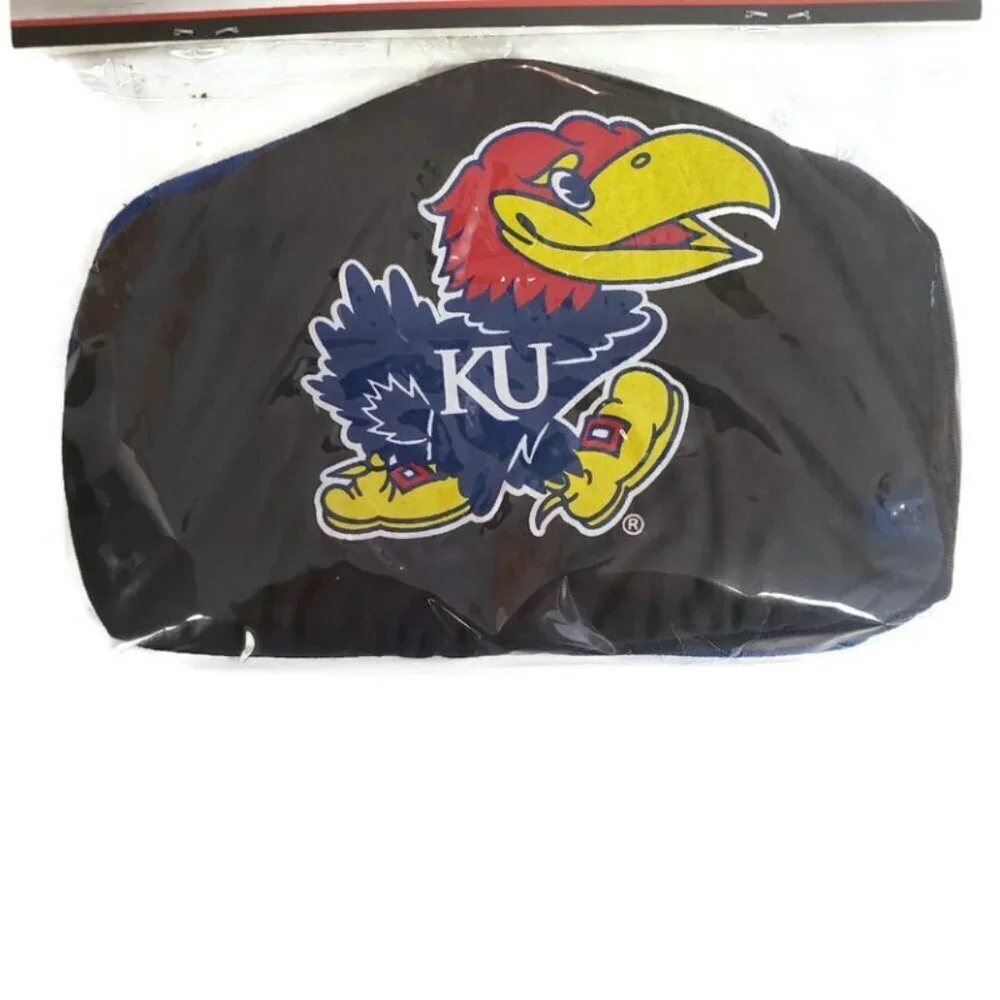 Colosseum NCAA Kansas Jayhawks Licensed Face Covering 2 Pack Reusable Gray Blue
